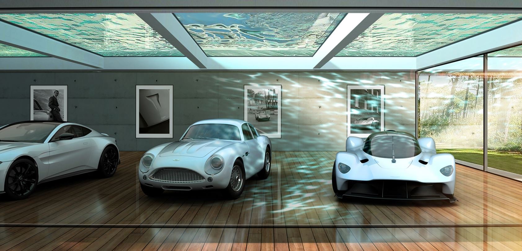 Car in the living room. Incredible luxury garages in the world.